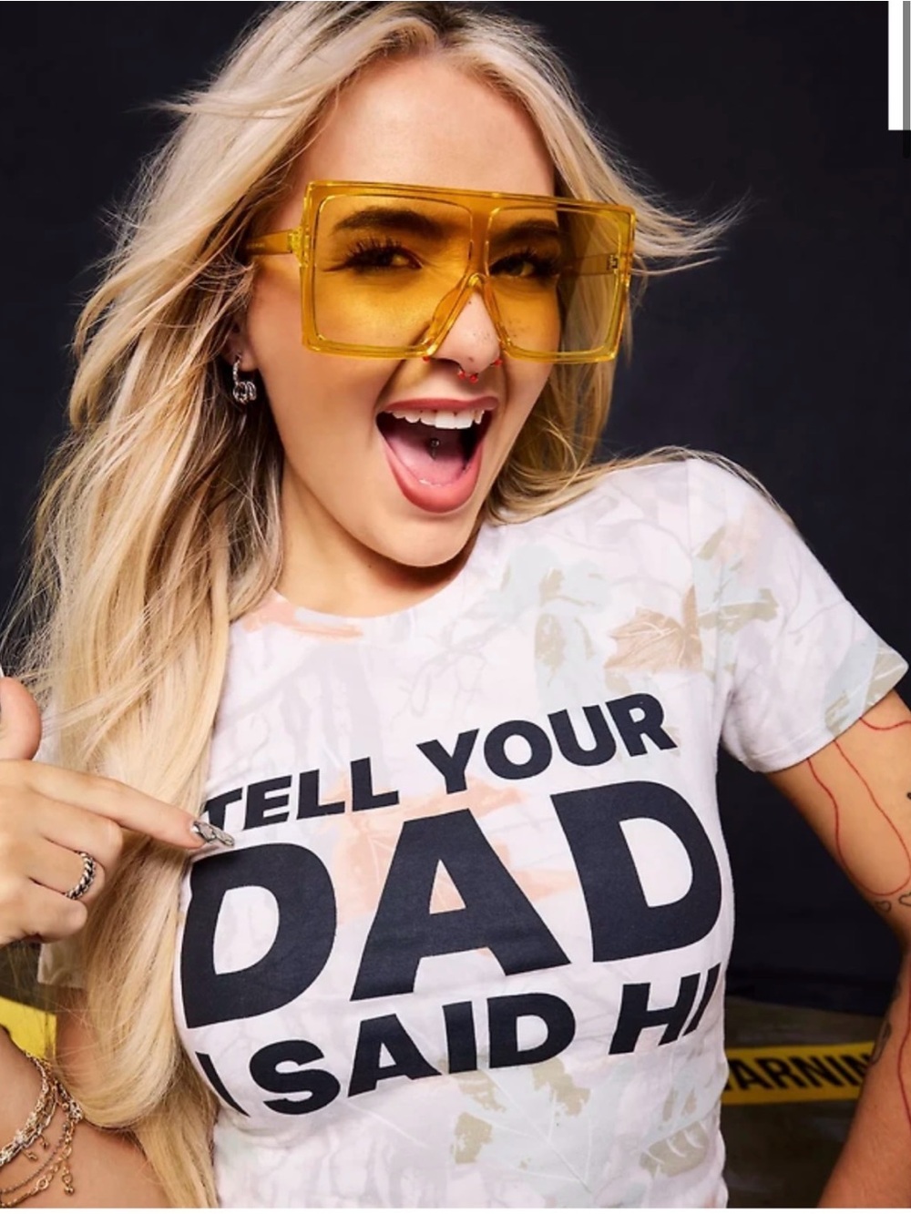 Tell Your Dad I Said Hi Baby Tee Camo Graphic Micro T Shirt Kayla Malecc Y2K